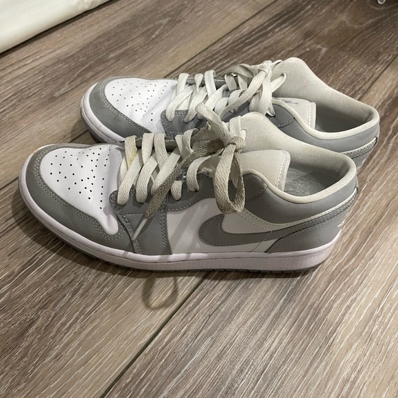 Nike Shoes - Nike air jordan 1 low wolf grey white